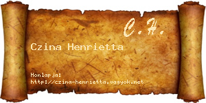 Czina Henrietta névjegykártya